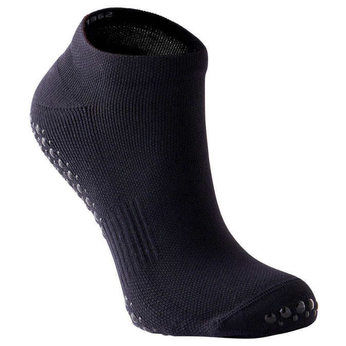 Chaussettes antidérapantes fitness basse synthétique - 100 noir, photo 4 of 3