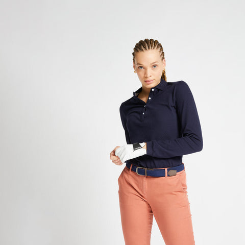 POLO GOLF FEMME INTAC'TEE MANCHES LONGUES MARINE
