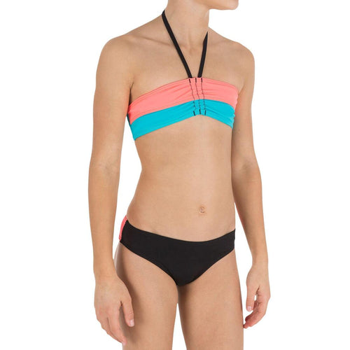 





Maillot de bain 2 pièces fille bandeau COLOR BLOCK