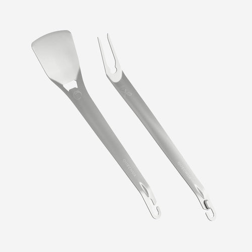 





Kit 2 ustensiles en acier inoxydable, spatule-fourche, pour le camping