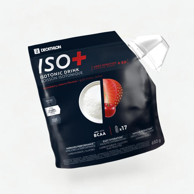 





BOISSON ISOTONIQUE POUDRE ISO+ FRAISE - CERISE 650G, photo 1 of 4