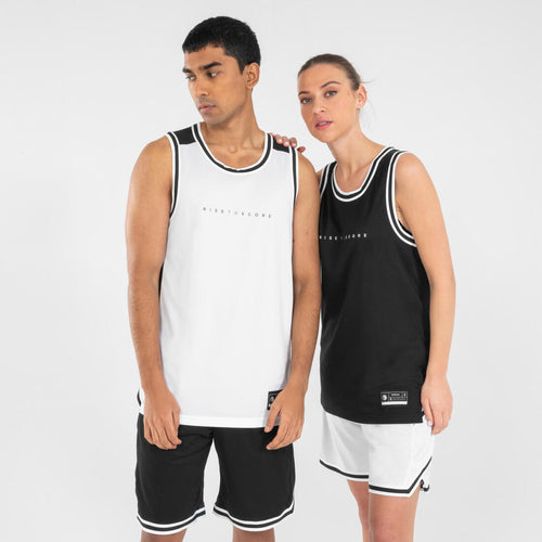 





MAILLOT BASKETBALL SANS MANCHE REVERSIBLE HOMME/FEMME -  T500R GRIS NOIR BUZZER