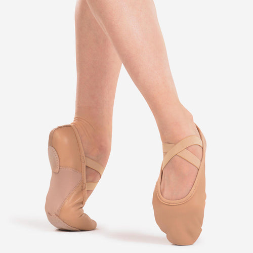 





Demi-pointes danse classique bi-semelles en cuir souple beige tailles 41-42