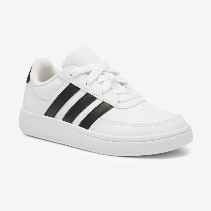 Baskets a lacets enfant ADIDAS BREAKNET blanc noir Decathlon Martinique