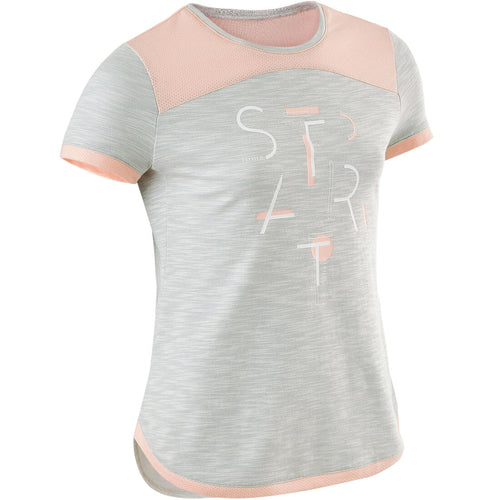 





T-Shirt manches courtes coton respirant 500 fille GYM ENFANT imprimé