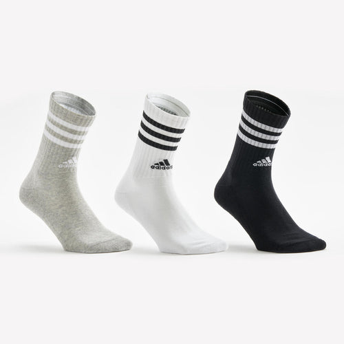 





CHAUSSETTES DE SPORT HAUTES ADIDAS STRIPES NOIR BLANC GRIS LOT DE 3