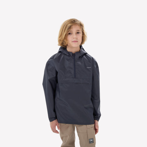 





Veste imperméable de randonnée demi-zip enfant 7-15 ans, MH100 noire