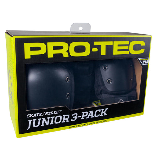 





SET 3 PROTECTIONS NOIRES DE SKATEBOARD POUR ENFANT, PRO-TEC