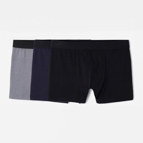 





Lot de 3 boxers en coton Homme - Noir/Gris/Bleu