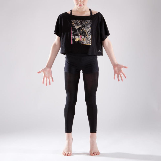 





T-shirt manches courtes de danse, court et ample, fille noir, photo 1 of 11