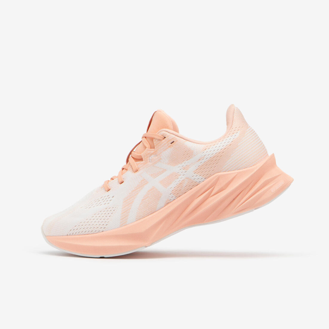 article en promo : Chaussures de running dynamiques femme,  asics dynablast 5 rose blanc