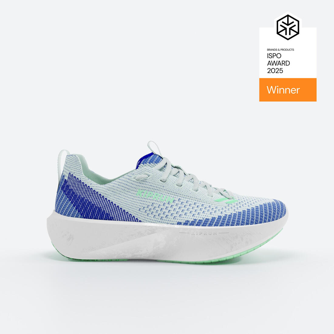 article en promo : Chaussures de running homme , kiprun kipnext bleue verte