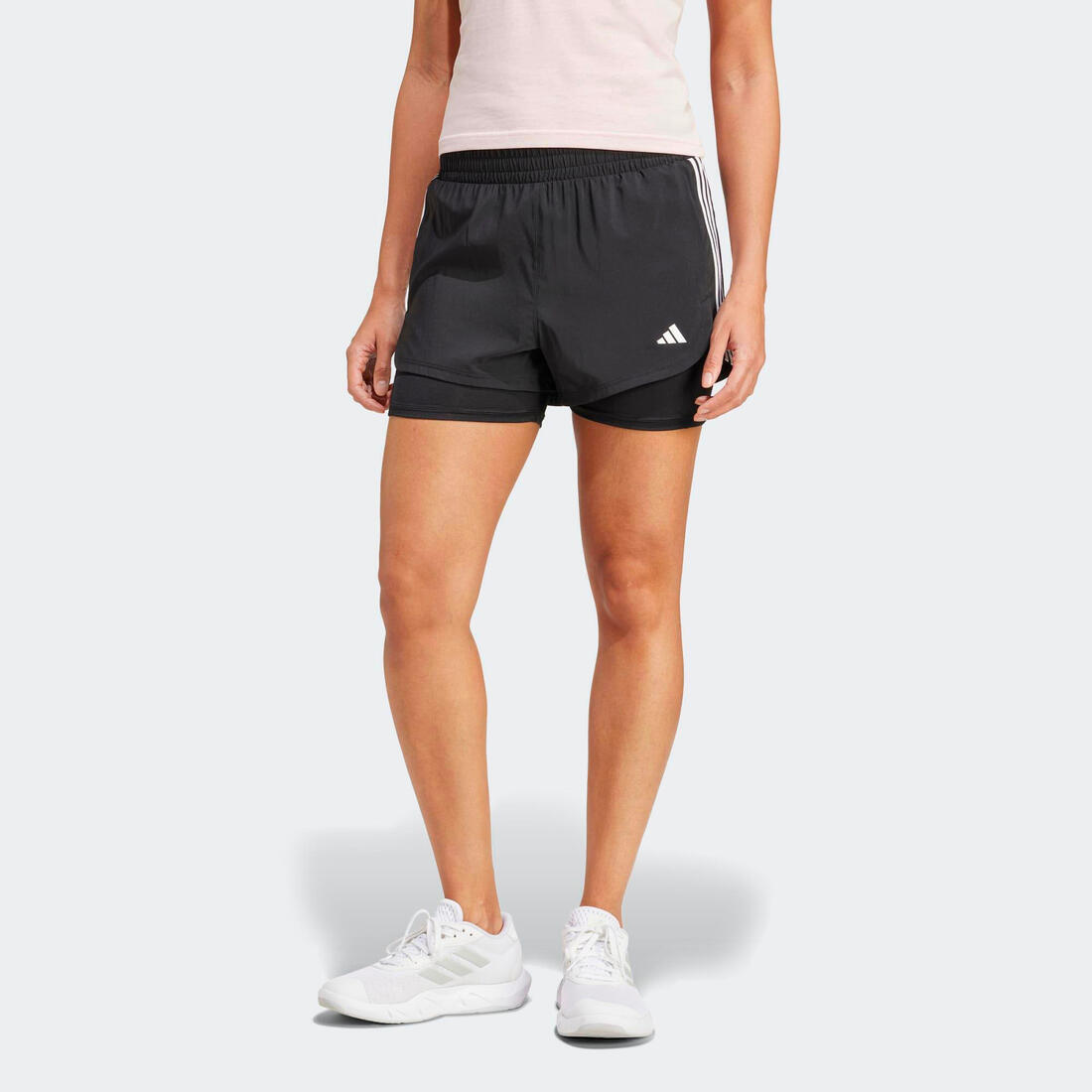 article en promo : Short de fitness 2 en 1 femme, noir