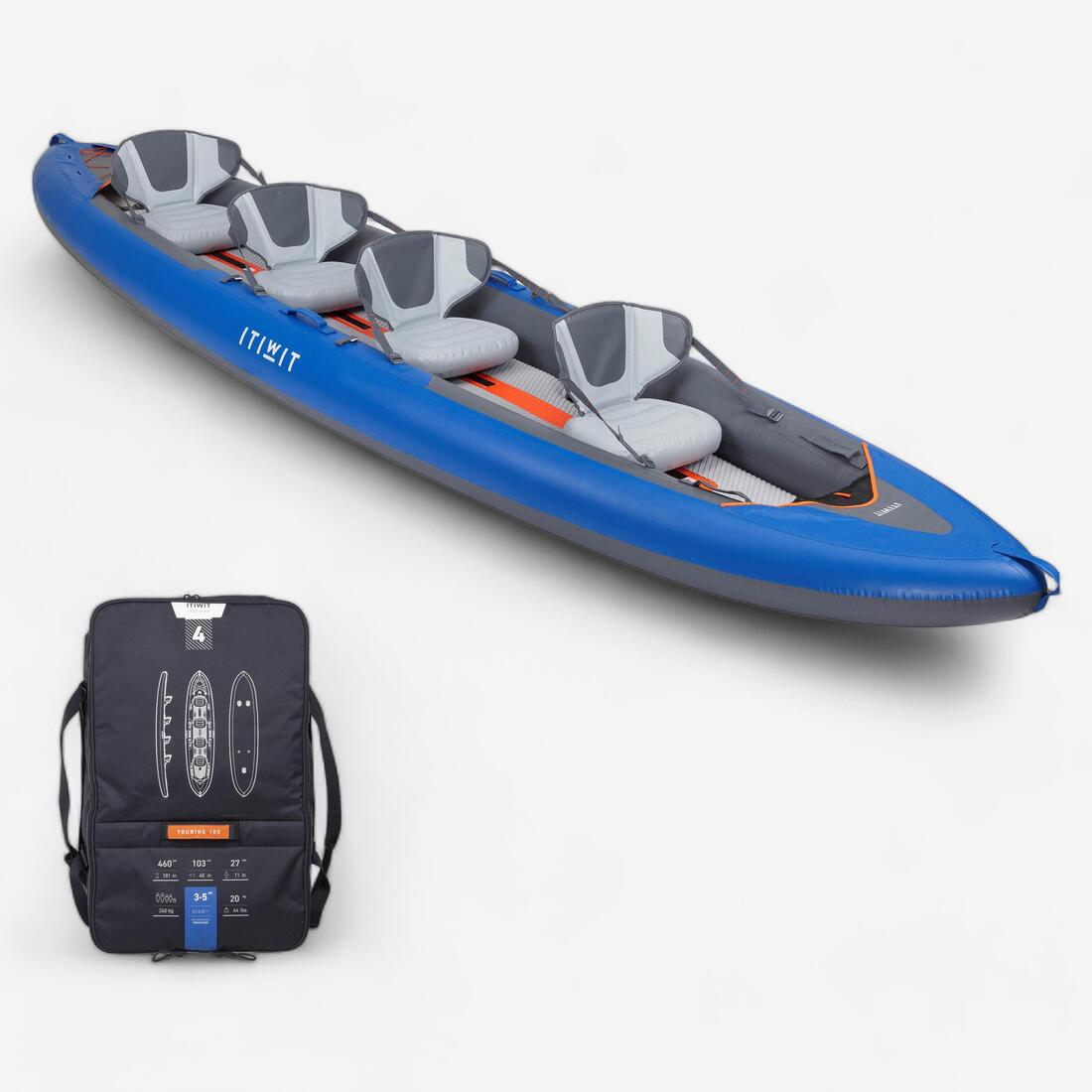 article en promo : Canoë kayak gonflable 4 places de randonnée fond haute pression - x100+