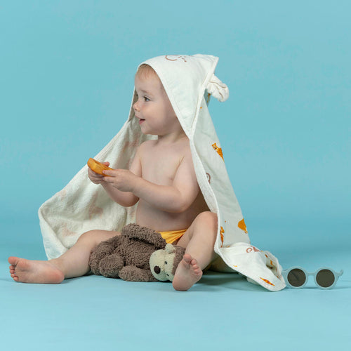 





Serviette de bain en coton pour bébé imprimé SAVANE avec capuche
