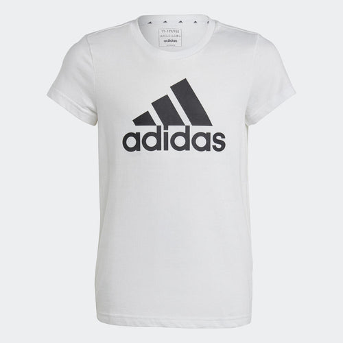 





T-shirt adidas fille - blanc logo noir