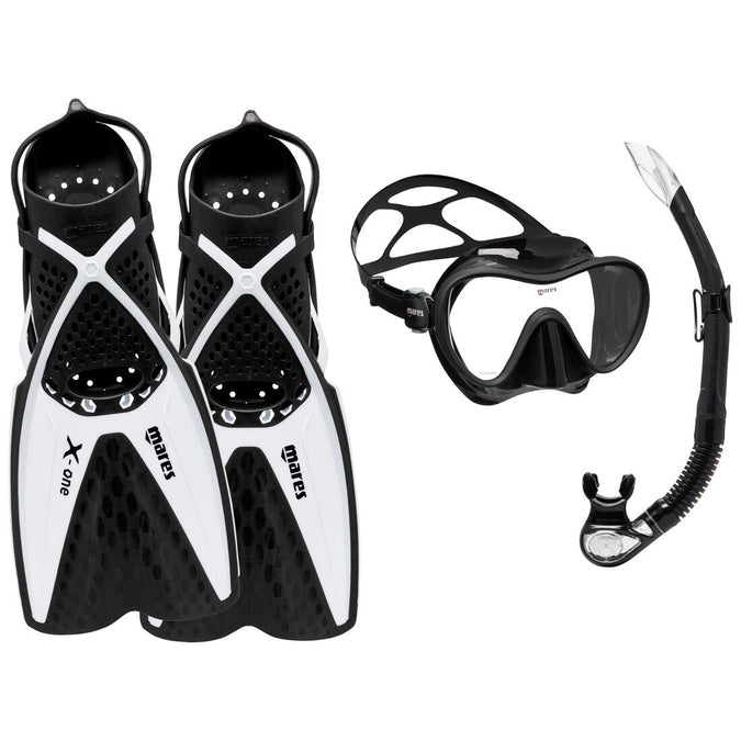 





Kit de snorkeling Palmes masque et tuba - Kit tropical noir et blanc, photo 1 of 9