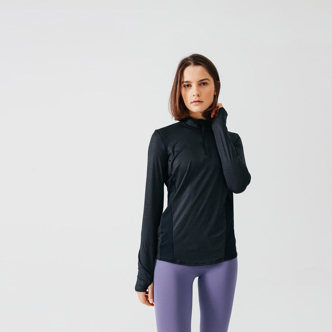 





T-shirt running manches longues 1/2 zip femme - Dry+, photo 1 of 8