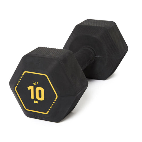 





Haltères de cross training et musculation 10 kg - Dumbbell hexagonale noire