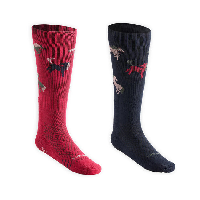 





Chaussettes d'équitation enfant sks 500 motifs poneys marine et rose. lot de 2, photo 1 of 9