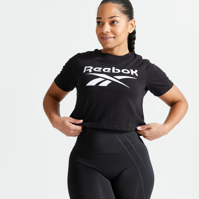 





T-SHIRT FITNESS REEBOK MANCHES COURTES CROP TOP FEMME NOIR, photo 1 of 4