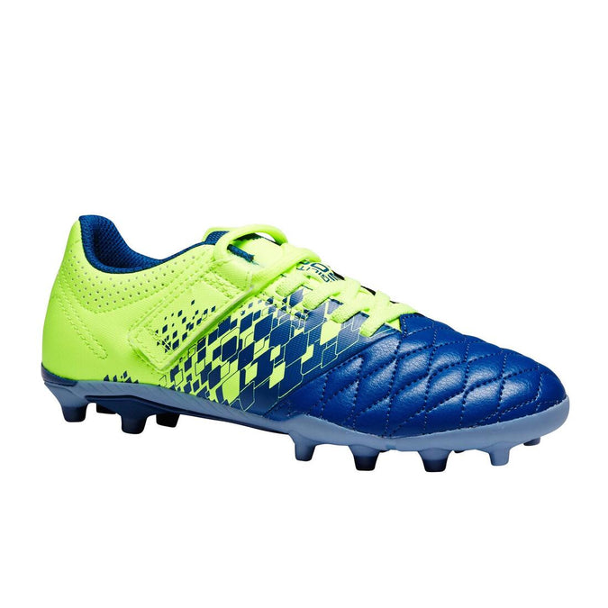 





Chaussure de football enfant terrain sec Agility 500 FG bleue jaune, photo 1 of 14