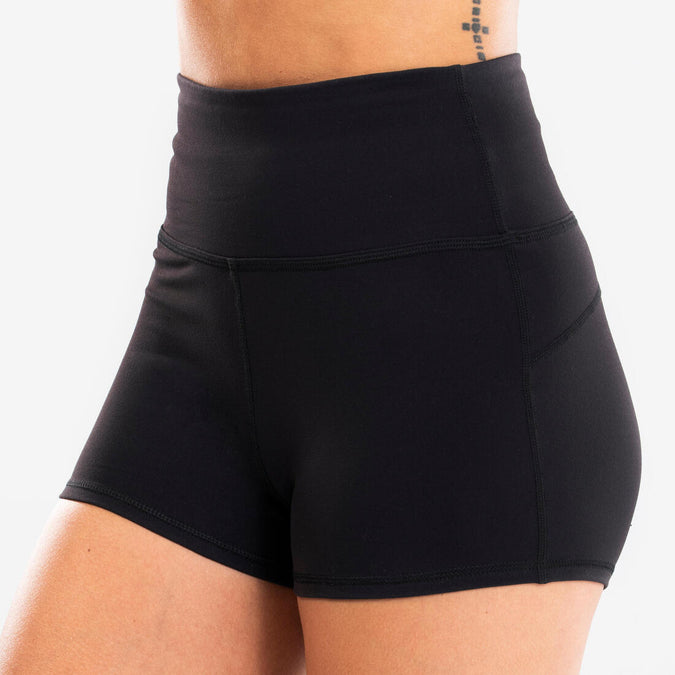 Short noir discount taille haute femme