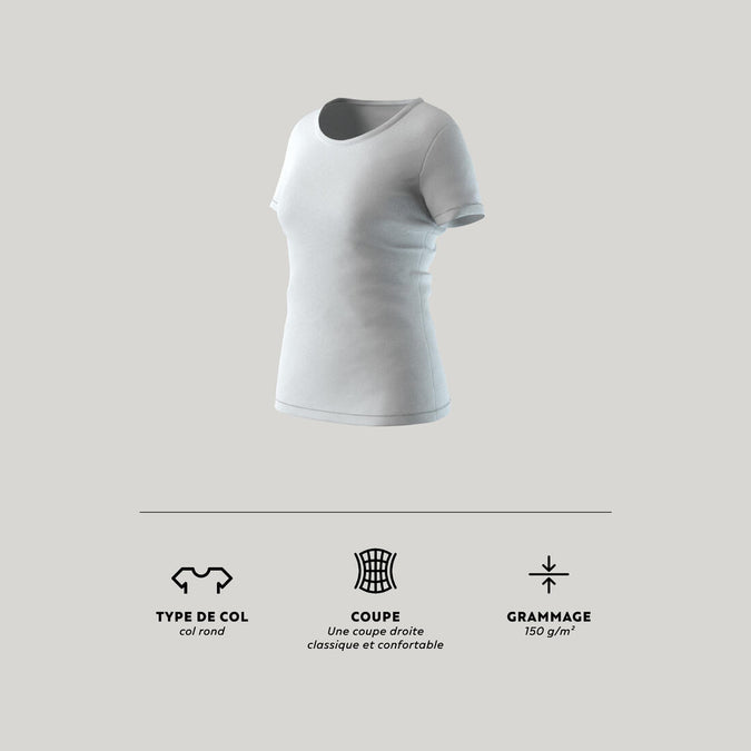 





T-shirt fitness manches courtes droit coton col rond femme, photo 1 of 21