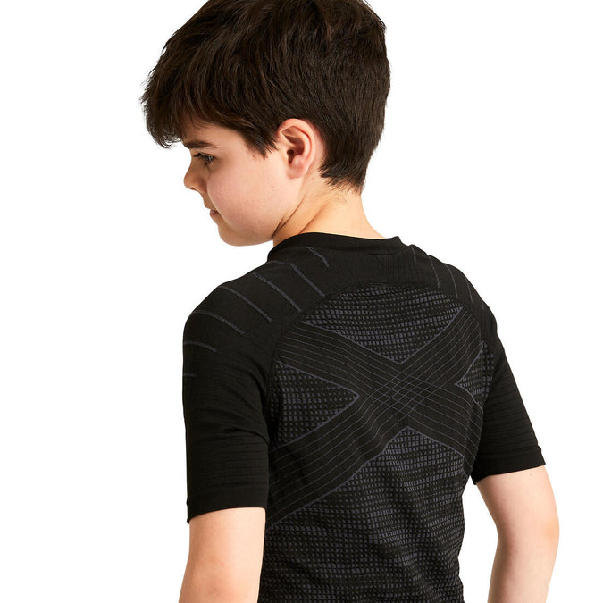 Sous-vêtement thermique à manches longues pour enfant - Keepdry 500 noir -  Noir, Gris carbone - Kipsta - Décathlon