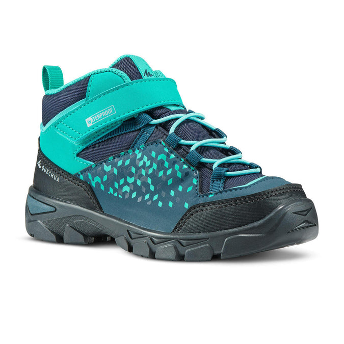 





Chaussures imperméables de randonnée - MH120 MID turquoises - enfant 28 AU 34, photo 1 of 6