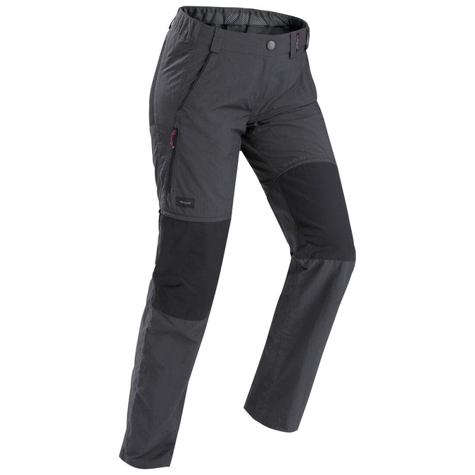 Pantalon modulable 2 en 1 de trek montagne MT100 Gris femme