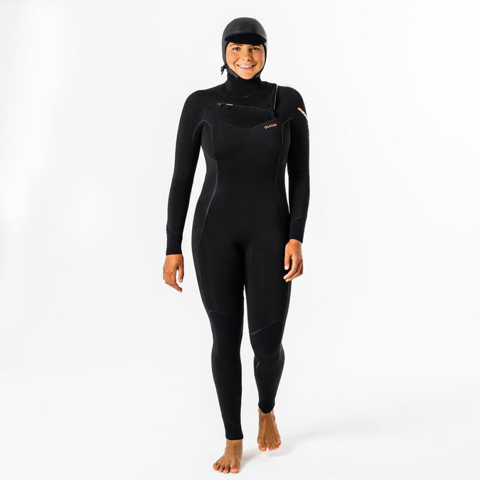 





Combinaison néoprène 5/4 surf femme expert avec cagoule intégrée et zip poitrine, photo 1 of 12