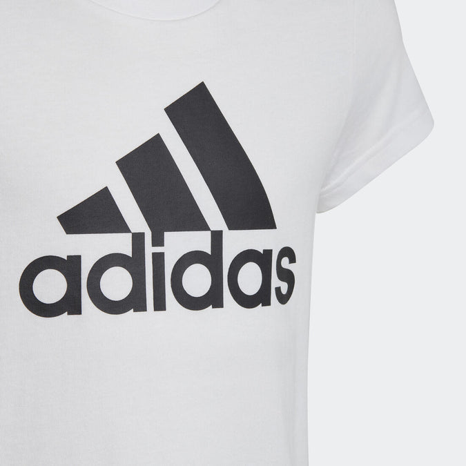 T shirt adidas fille blanc logo noir Decathlon Martinique